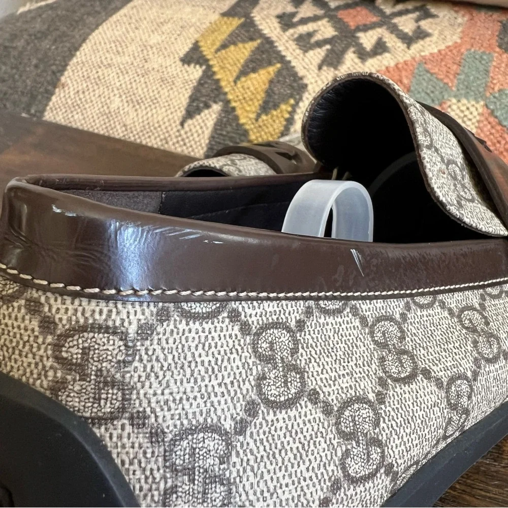 GUCCI Interlocking GG Monogram Coated Canvas Gordon Sport Loafers Mens 7G US7.5 - Picture 10 of 16